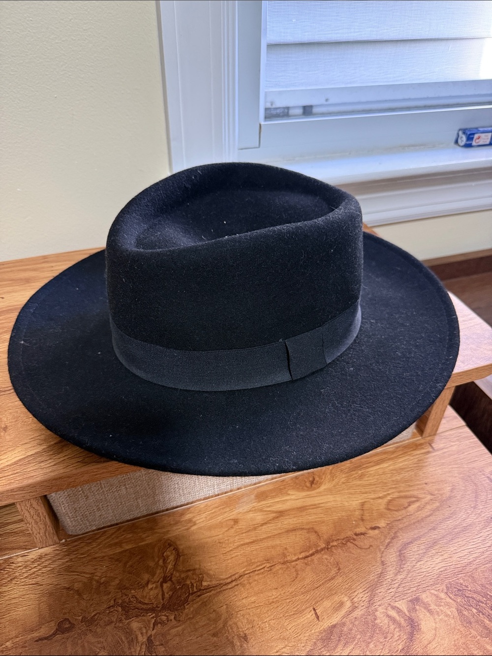 Black Wide-Brim Fedora Hat